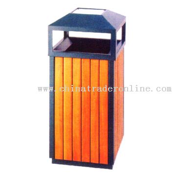 Steel and Timber Dustbin from China