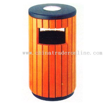 Steel and Timber Dustbin from China