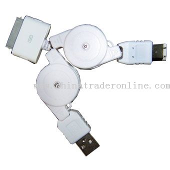 USB & Fireware to iPod Retractable Cable from China