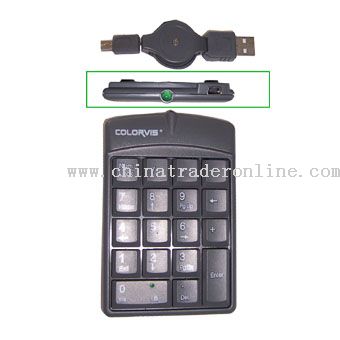 18-Key USB Retractable Numeric Keypad