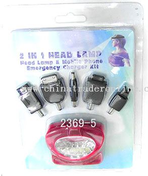 Head lamp with emergency charger from China