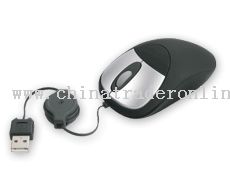 Mini Optical Mouse with retractable cable from China