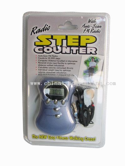 Pedometer with earphone and battery from China