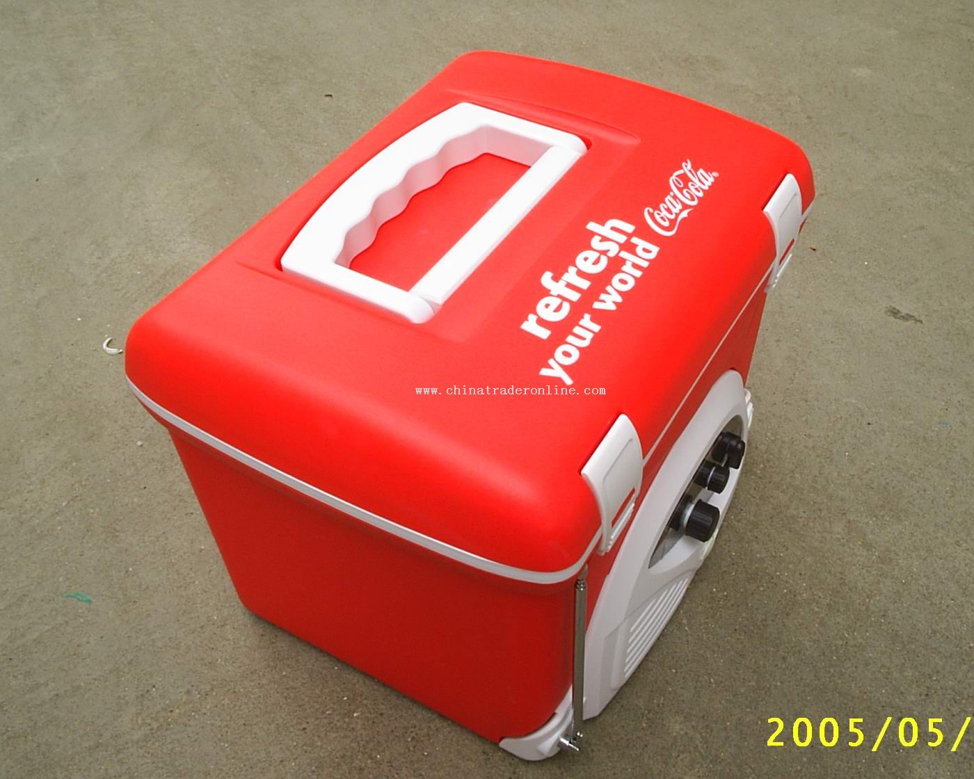 Red Cooler box radio