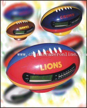 Football Shape AM/FM Clock Radio