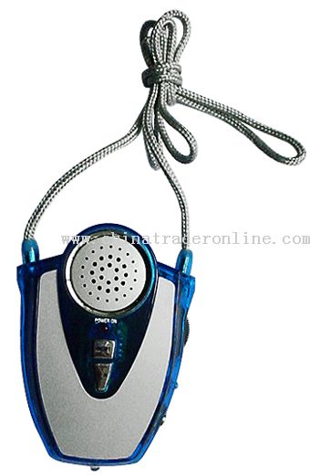 FM auto scan radio with speaker and tie