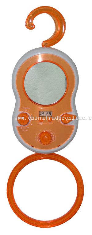 Shower Radio with LCD Clock & Anti-Fog Mirror from China