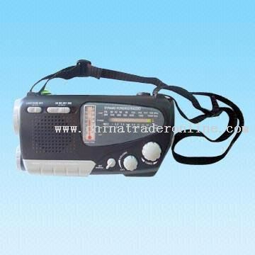 AM/FM/SW1-2 4-Band Multifunctional Dynamo and Solar Radio with Compass/Torch/Thermometer Function