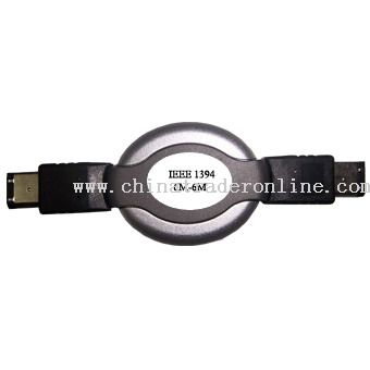 FireWire 1394 6P/M to 6P/M Retractable Cable