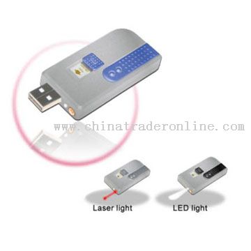 USB Flash with Laser Pointer & led light from China