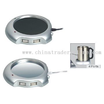 USB CUP WARMER+4-Port USB HUB from China