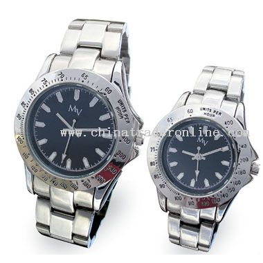 shiny silver Lovers Watch