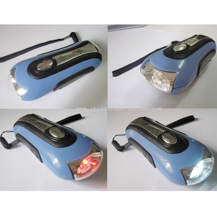 Multi-use Wind-up Torch/Alarm/Radio/Charger/Flash