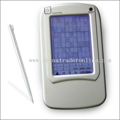 Touch panel electronic sudoku with backlight