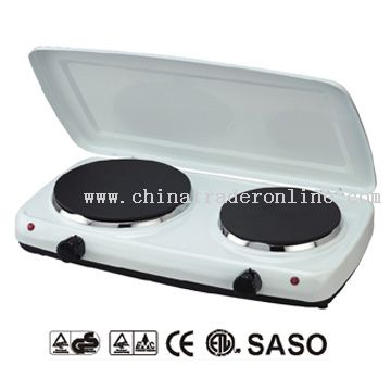Electric Double Cooking Plate with Lid from China