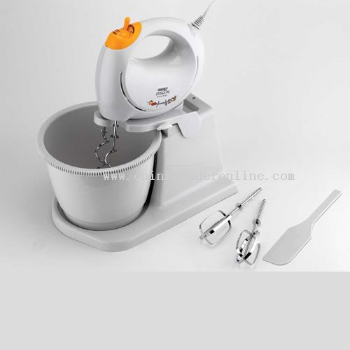 Hand mixer with rotray bowl