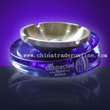 Glass Ashtray with Metal Part