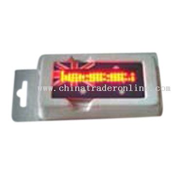 6 Message LED Name Badge (with Flag) from China