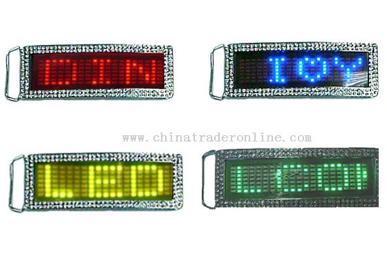 MINI LED LIGHT CHROME NAME BELT BUCKLE/GIFT