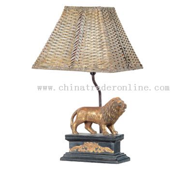 Polyresin Lion Statue Table Lamp