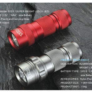 ALUMINIUM BODY / SUPER BRIGHT LED(11 LED) flashlights from China