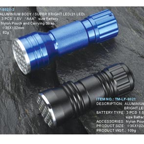 ALUMINIUM BODY / SUPER BRIGHT LED(21 LED) flashlights from China