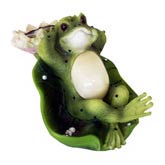 FROG WITH LILY PETAL SOLAR LIGHT