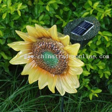 Resin Garden Solar Light with Sunflower Design from China