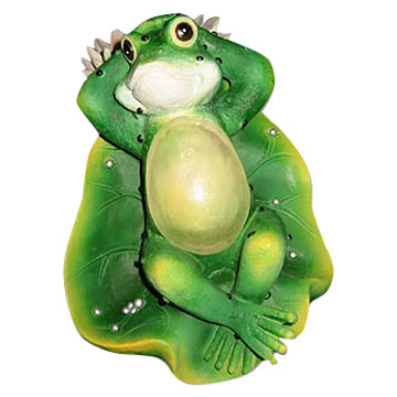 solar craft resin light frog w/lotus from China