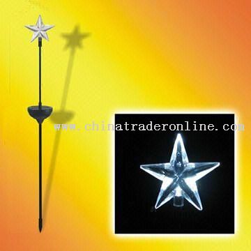 1W Solar Decoration Star Light with Black Painted Iron Pole