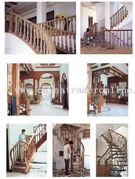 Stair Case, Stair parts, Wood baluster, Handrail