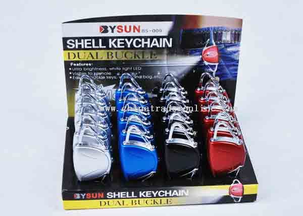 led shell keychain/torch from China