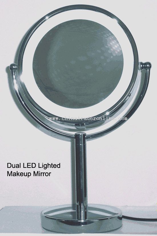 Dual LED lighted makeup mirror