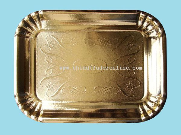 Retangle Golden paper plate from China