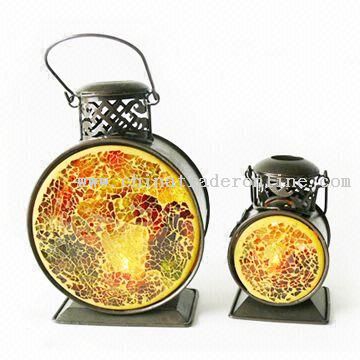 Candle Holder with Tempered Mosaic Glass