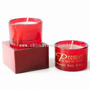 Red Glass Candle Holder with Customers Logo