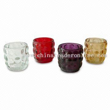 Colored Glass Candle Holders
