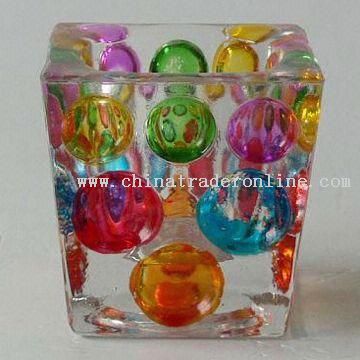 Hand-drawn Glass Candle Holder