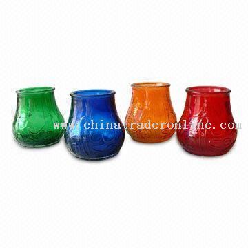 Crackle Glass Candle Jar/Candle Holder