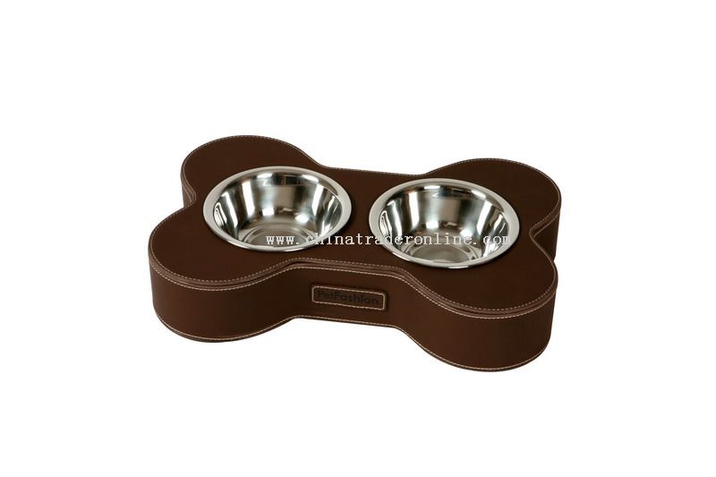 leather pet feeder