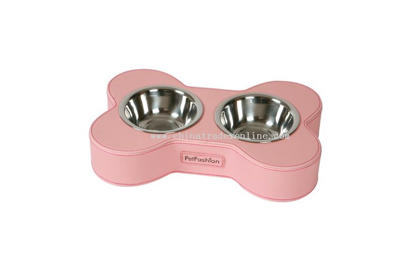 leather pet feeder