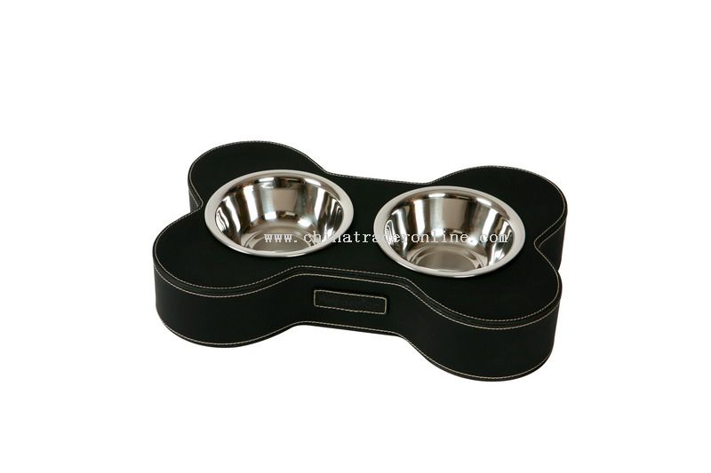 leather pet feeder