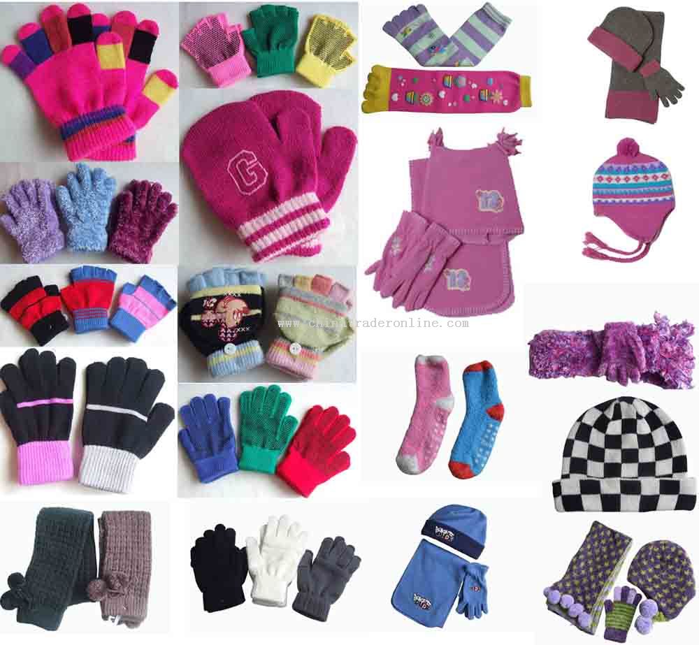 Knitted Sets/Hats/Scarves/Socks/Caps/Blanket/Shawl/Magic Gloves