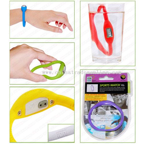 negative ions silicone watch from China