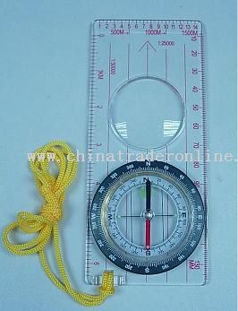 Map Compass with Magnifier Ruler from China