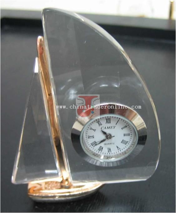 Mini Crystal Clock -Crystal Sails from China