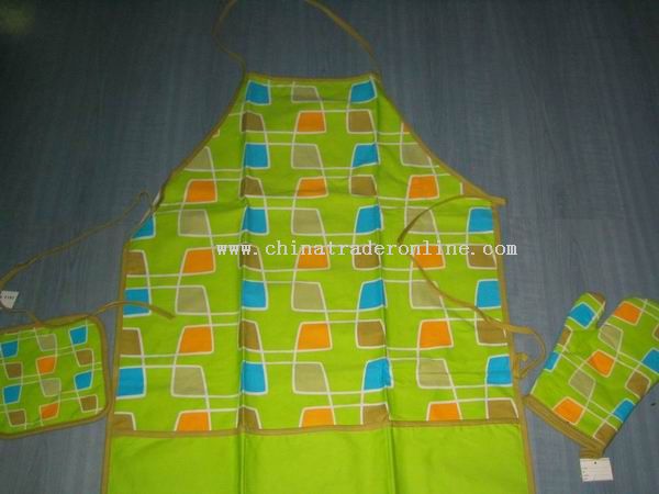 Kitchen Apron And Oven Mitten And Pot Holder from China