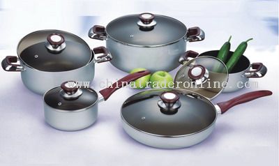 10pcs Soft Anodized Cookware Set