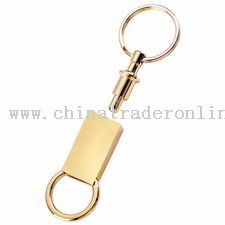 Rectangular Shiny Gold Pull Apart Keytag from China