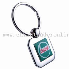 Rectangular Shiny Nickel Epoxy Center Keytag